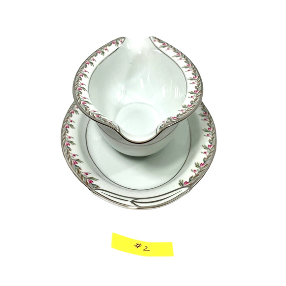 Vintage Noritake Gravy Boat Petite 5507 Porcelain China Underplate Japan Oval #2 - Picture 2 of 9